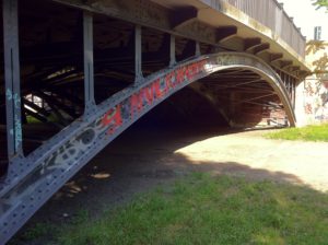 A bridge with graffiti in Berlin.