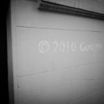 A photograph of an anti-Google graffiti comment.