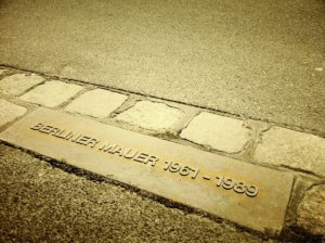 A photograph of the remains of the Berlin wall.