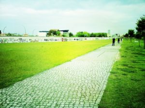 A photograph of the Eastside Gallery in Berlin.